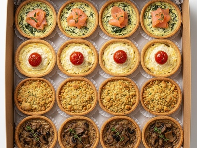 Пироги киш в боксе — ассорти «Микс вкусов» для доставки