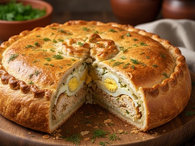 Курник — традиционный пирог с начинкой, 1,75 кг